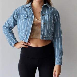 Striped denim jacket
